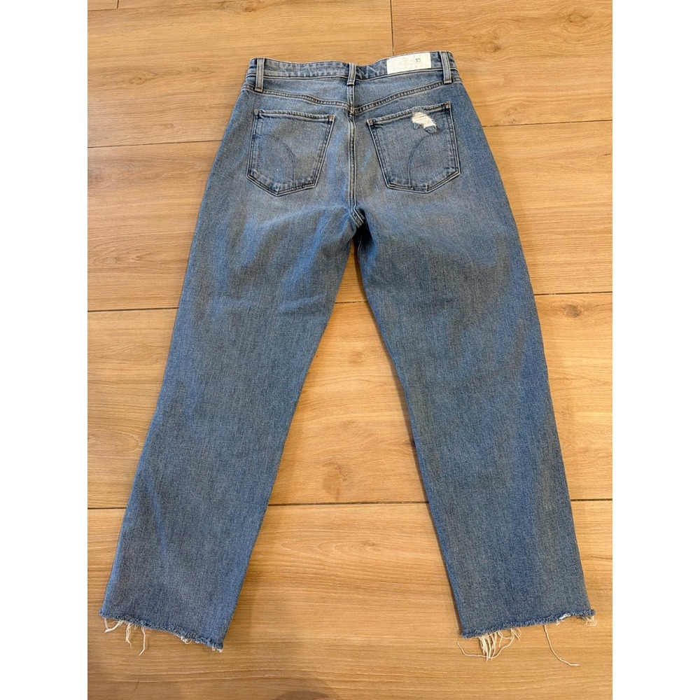 Joe's Jeans The Niki Mid Rise Boyfriend Distressed Raw Hem Jeans Blue Size 27 - Picture 3 of 7